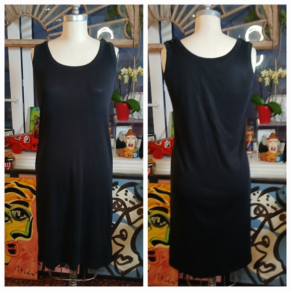 Misook Black Sleeveless Sheath Knit Dress